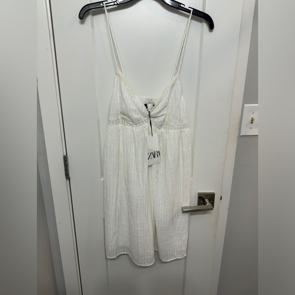 ZARA Lace Insert Mini Dress - Picture 4 of 6